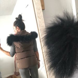 Maje down jacket/vest, removable sleeves & hood